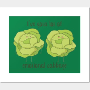 Emotional Cabbage- Funny Vegetable Gifts Posters and Art